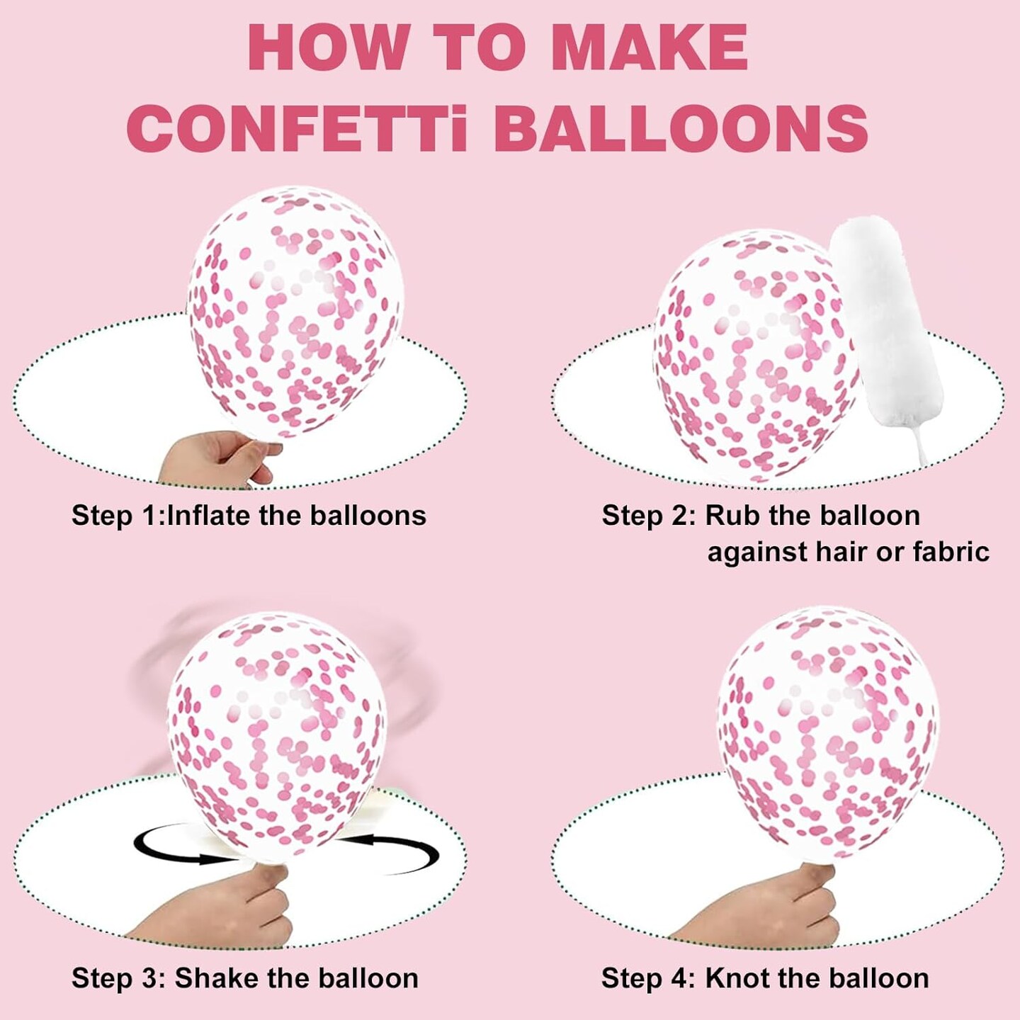 Pink Balloons Set, 63Pcs Hot pink Latex Balloons