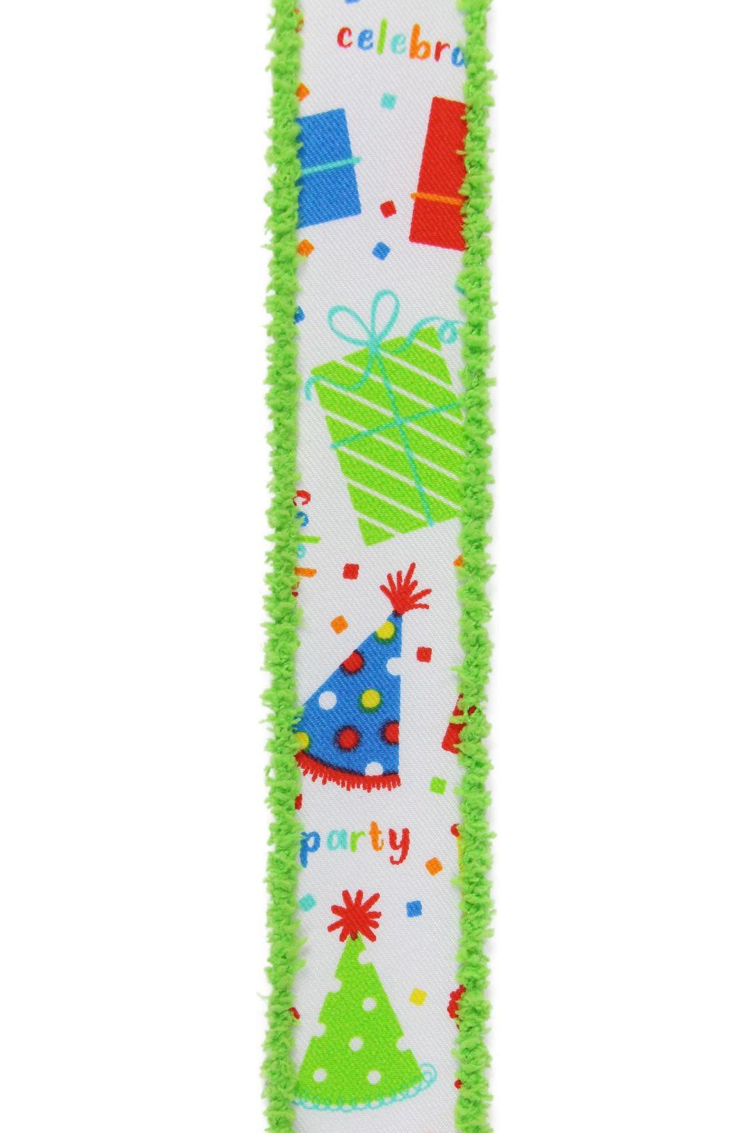 1.5&#x22; Party Hats and Gifts Ribbon: Primary Colors