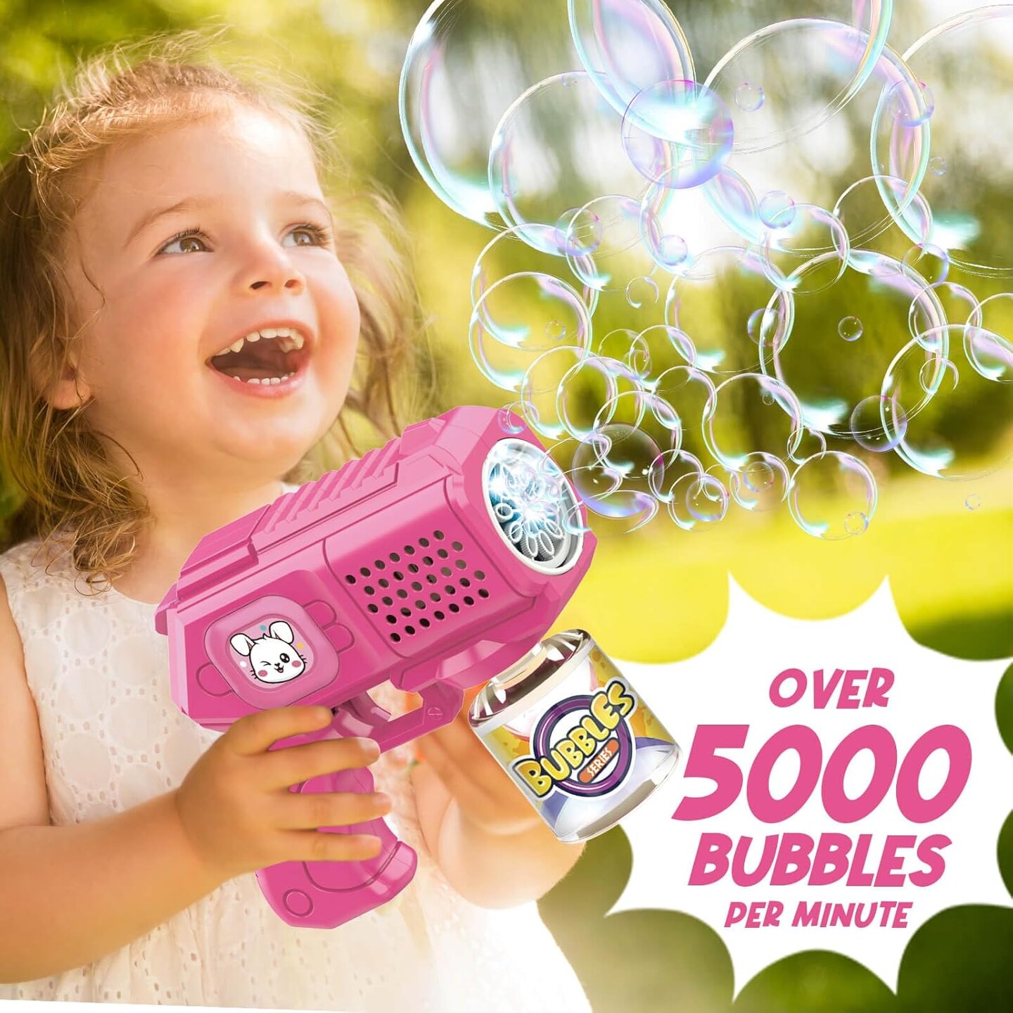 Bubble Guns with Bubble Solution- 3 Pack, Bubbles Gun, Blaster, Blower, Maker, Machine for Boys Girls