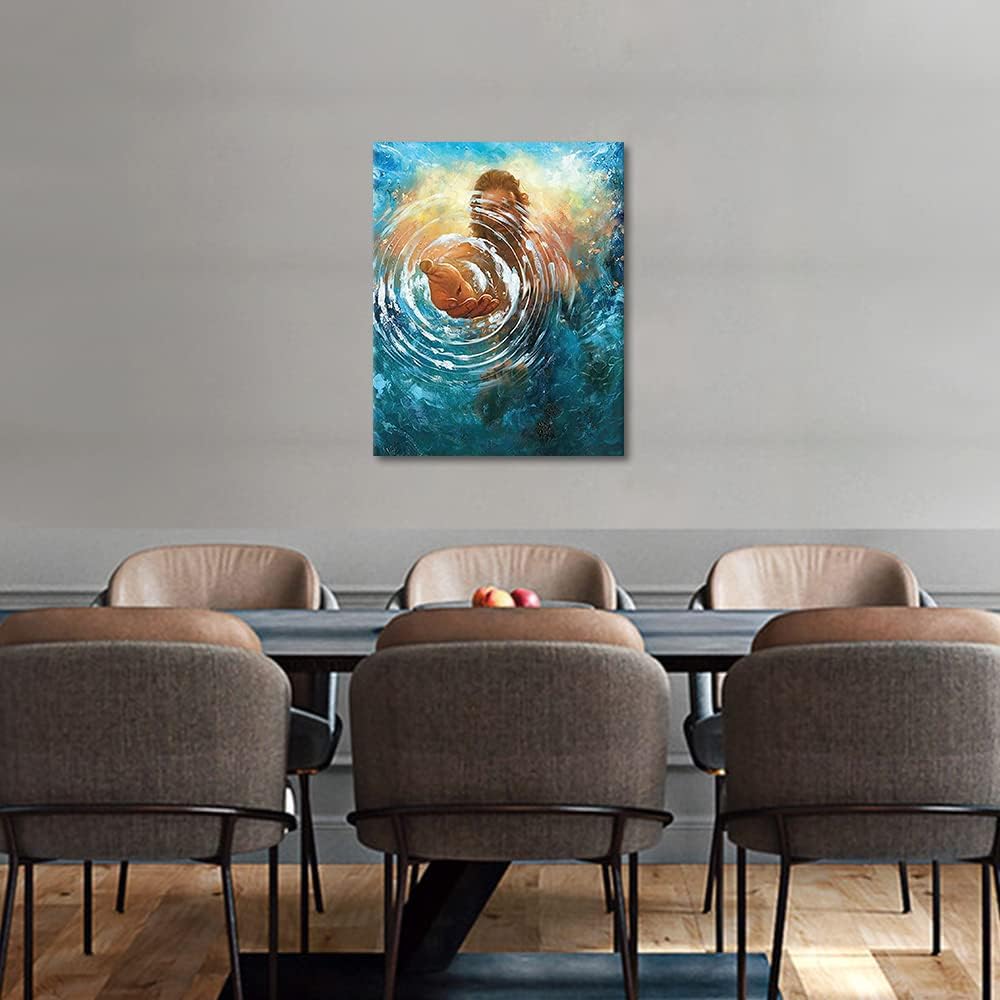 Paint by Number for Adults Jesus Paint by Numbers Christ Religion Paint by Number Kits Adult Paint by Numbers Blue Ocean Bible Oil Painting Paint-by-Number Kits, 16&#x22;x20&#x22;, Frameless