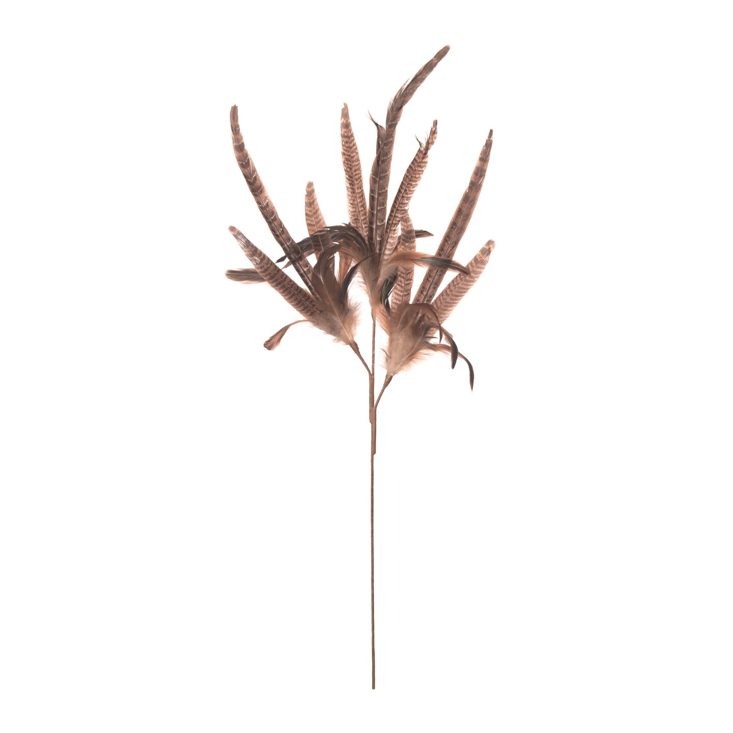 Transpac Natural Material 29 in. Brown Harvest Feather Tri-Branch Spray
