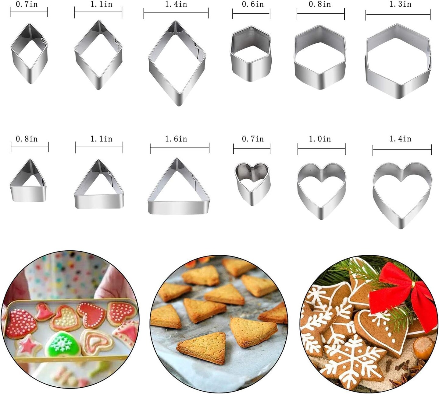 Mini Stainless Steel Cookie Cutter Set Various Shapes, 30 Pieces