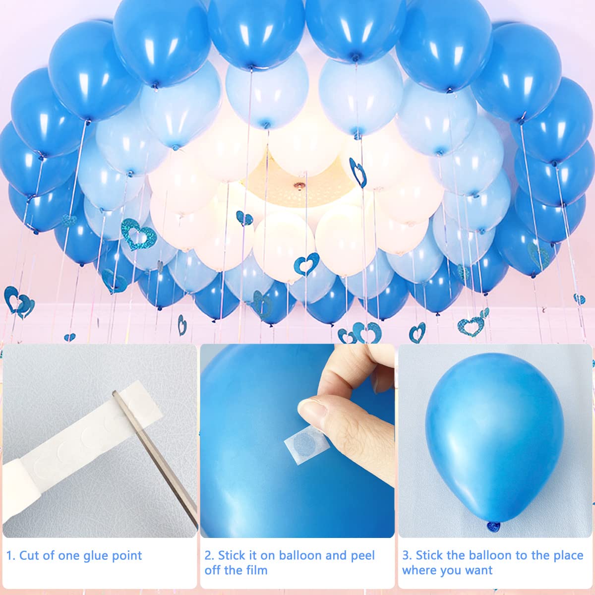 Balloon Arch Kit – 4 Rolls Balloon Tape & 4 Rolls Glue Dots for Party, Wedding & Birthday Decorations