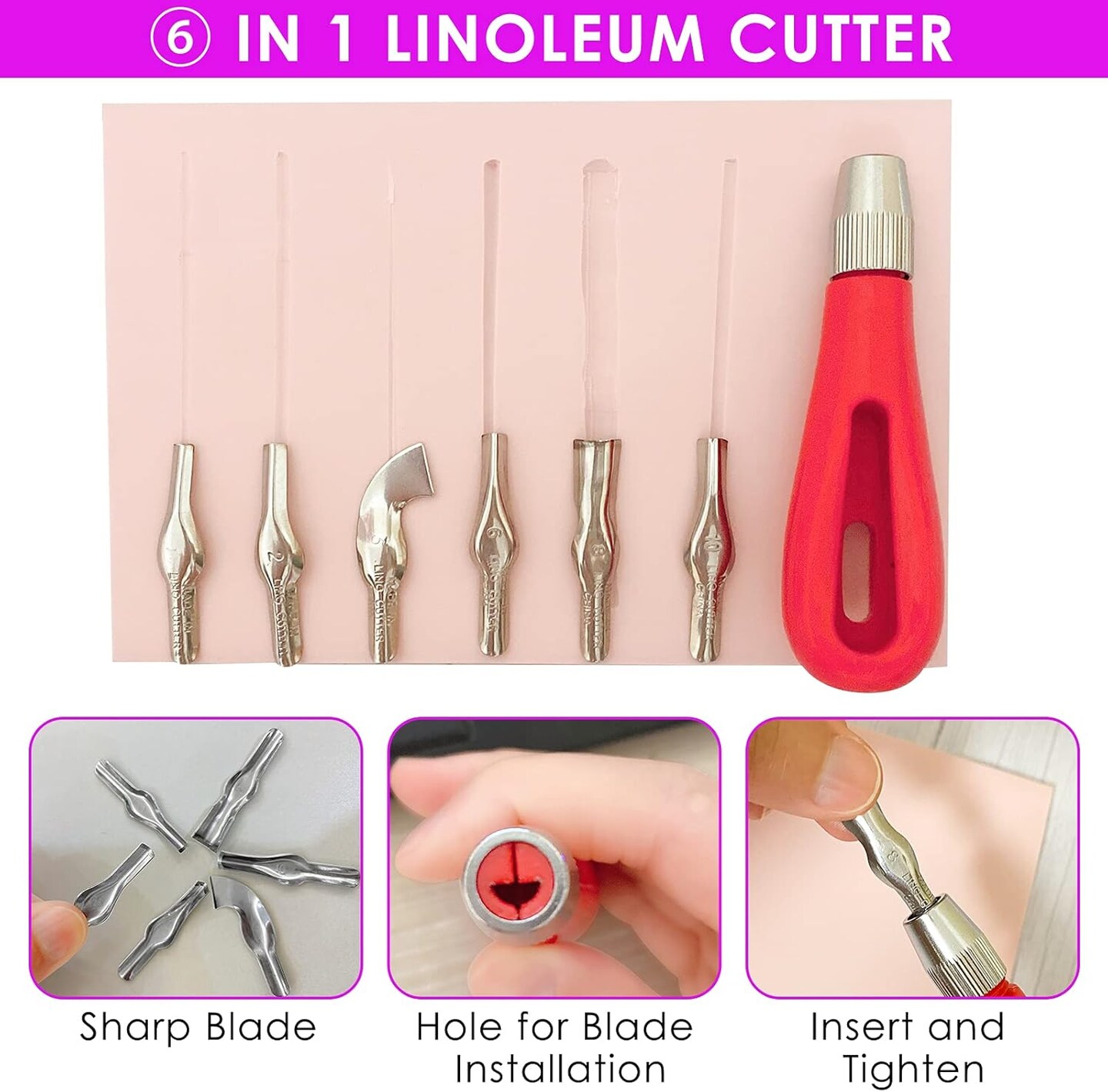 12PCS Rubber Carving Blocks Linoleum Block 4"x6" Rubber Stamp Carving Blocks Stamp Making Kit Linoleum Cutter with Blades and Carving Rubber Stamps for Stamp Carving, Printmaking