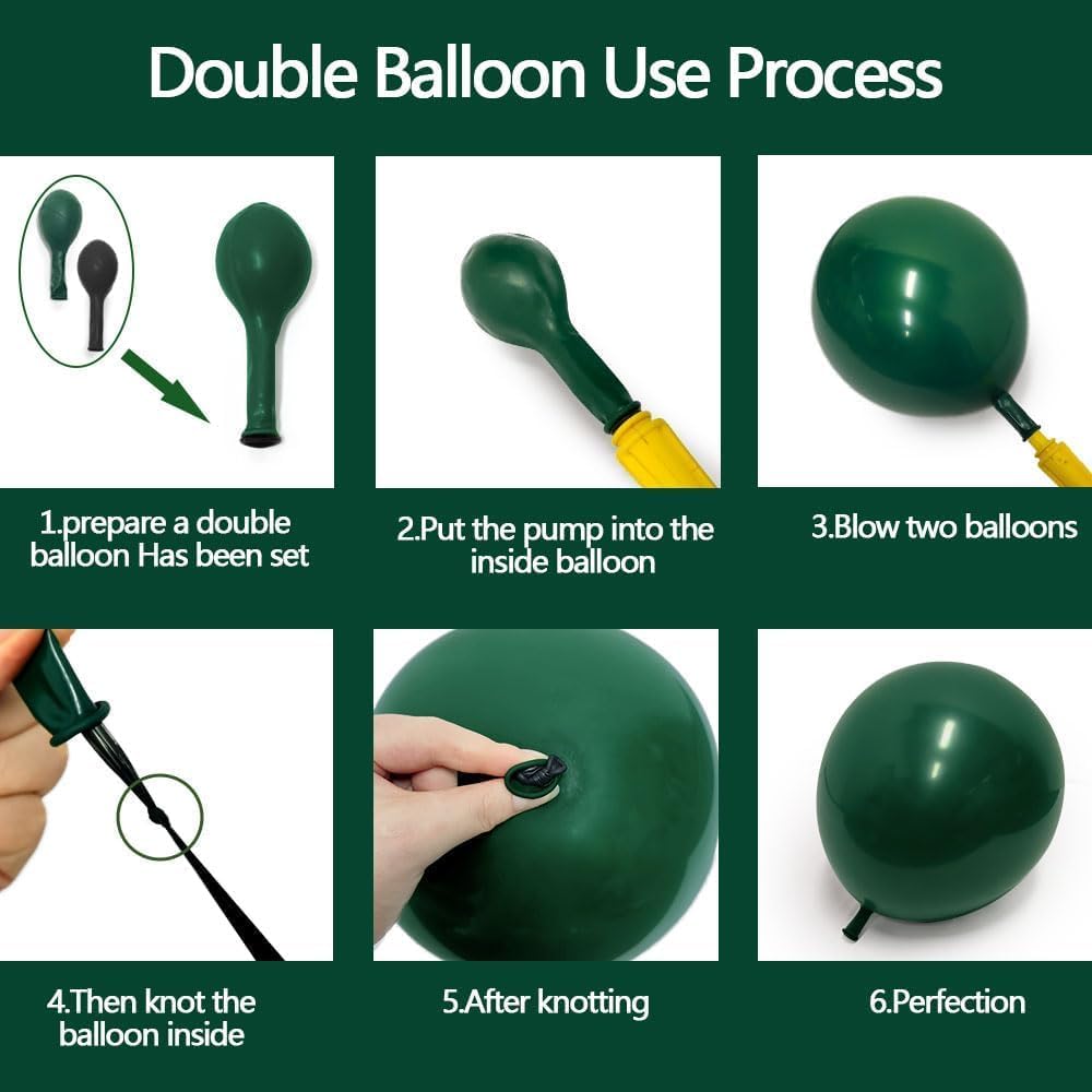 Emerald Green Gold Balloons Garland Double Stuffed Dark Green Metallic Gold Balloons Hunter Forest Green Gold Balloons Arch Kit for Birthday Baby Shower Wedding Christmas Jungle Party Decorations