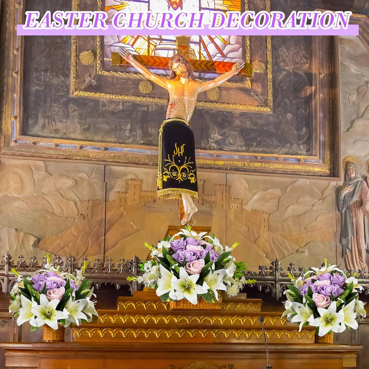 20 Pcs Summer Bouquets Artificial Flowers Velvet Realistic Roses and Latex Easter Lilies Flowers Bouquet Decorations Arrangements