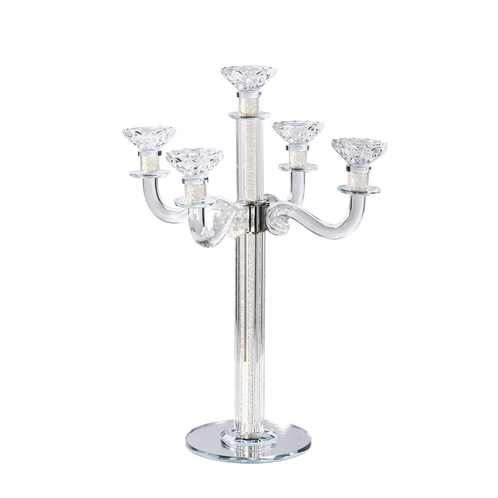 Crystal Candelabra with Mirrored Base 5 Arms