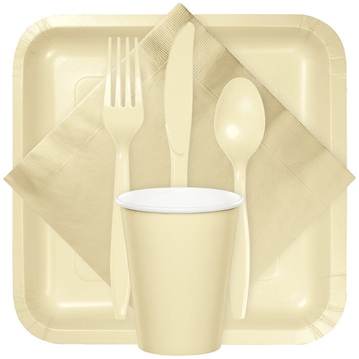 288 pc Bulk Ivory Plastic Knives