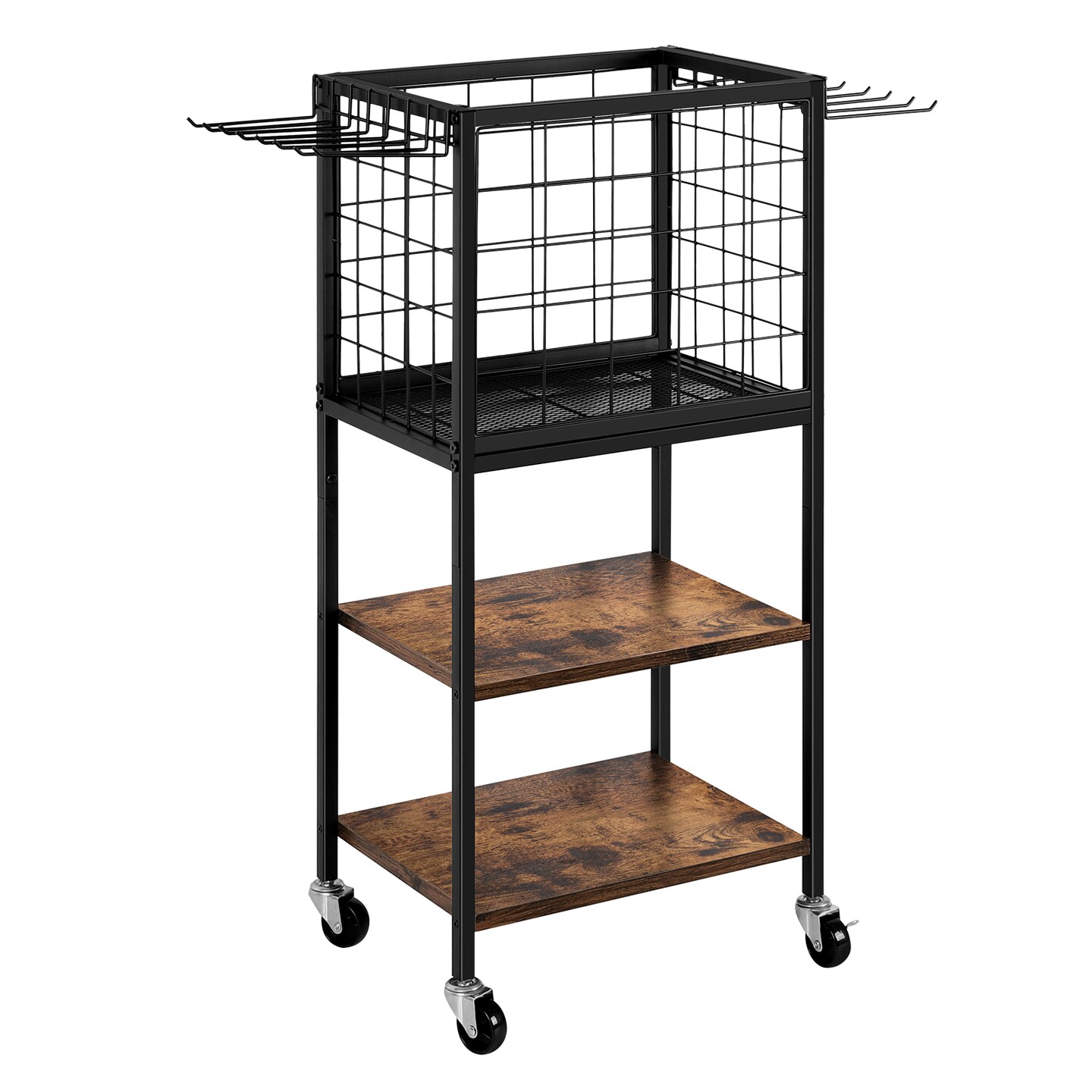 Multi-Functional Weight Rack for Home Gym &#x2013; Portable Storage Organizer with Wheels, Hooks &#x26; Yoga Mat Holder for Dumbbells, Resistance Bands, Blocks