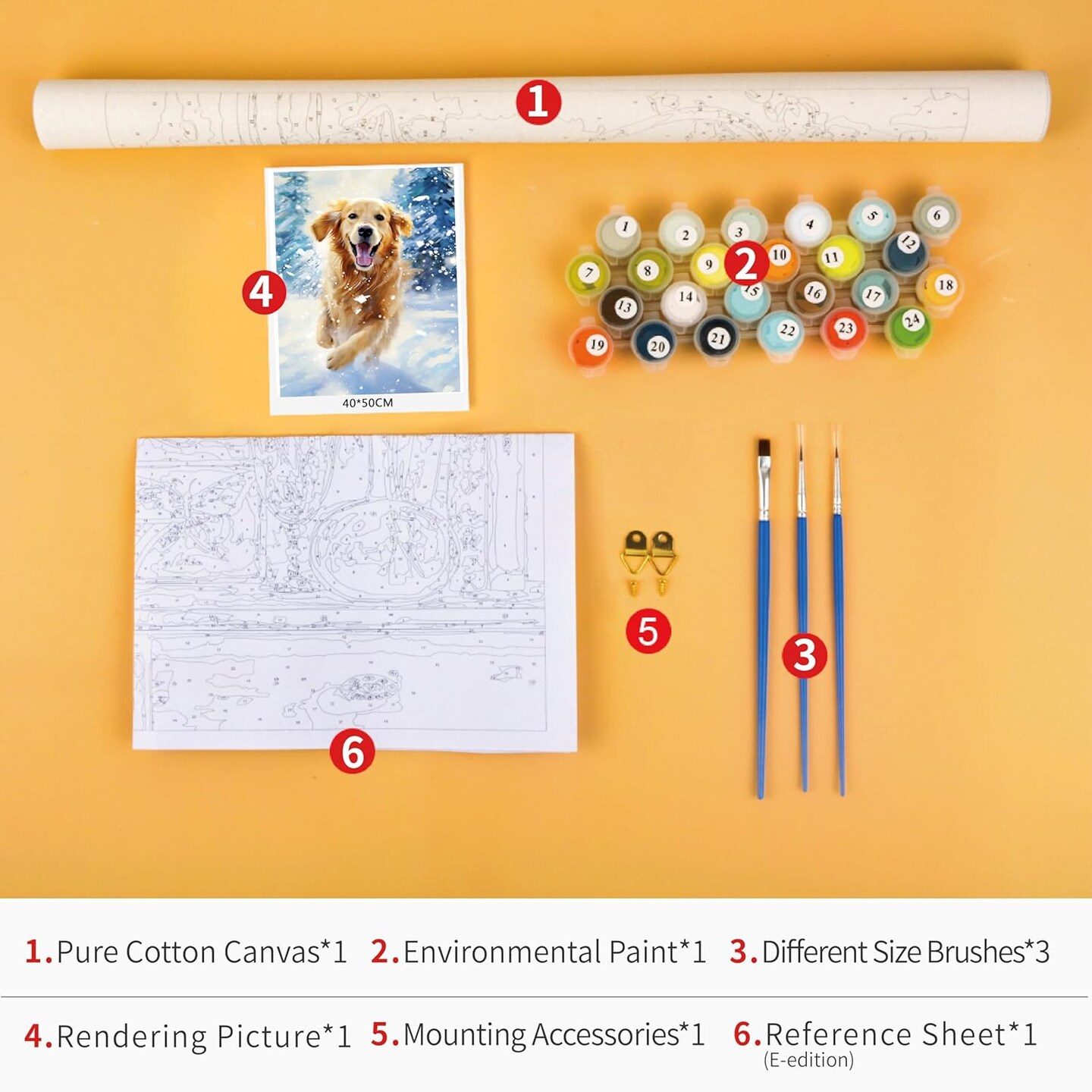 Paint by Numbers for Adults Kids Beginner Golden Retriever Paint by Number Kit Dog Adult Paint by Number Kits On Canvas Acrylic Paint