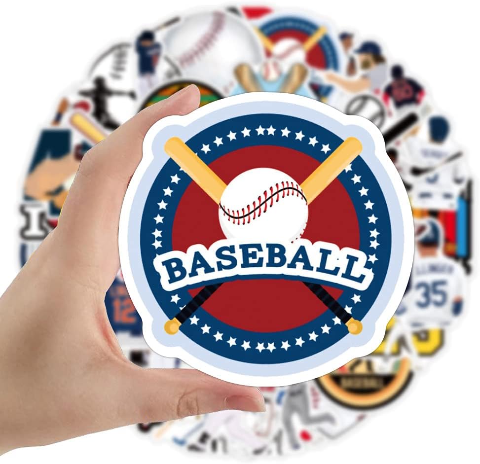 100 Pcs Baseball Stickers | Design for Laptop, Notebooks, Skateboards, Waterbottles | Waterproof Vinyl Stickers