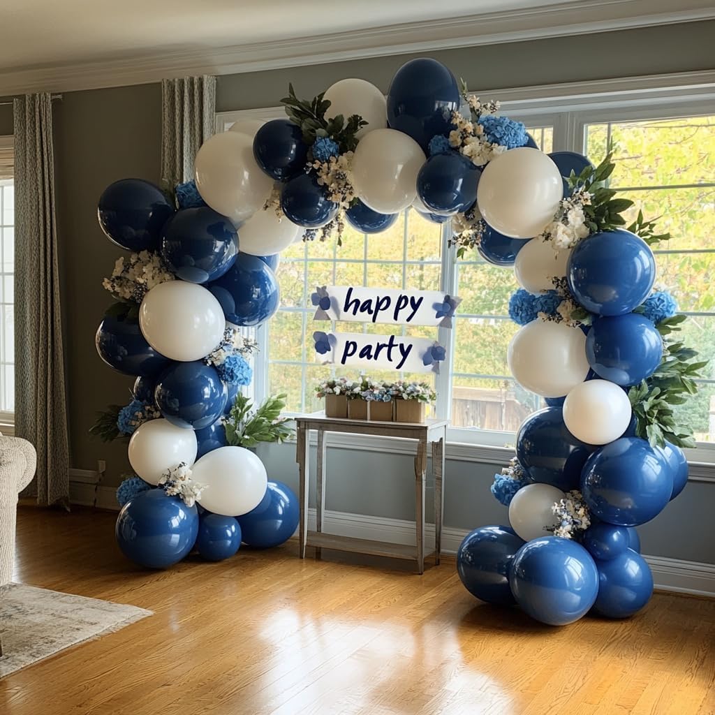 Navy Blue Latex Party Balloons, 100 Pack 12 inch Round Helium Navy Balloons for Wedding Graduation Birthday Party Backdrop Decorations
