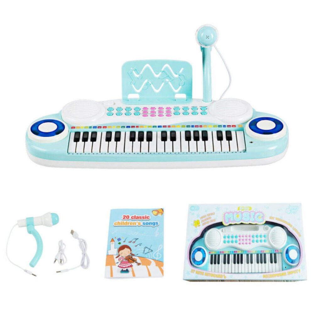 37-Key Electronic Piano with Microphone, Music Score and USB