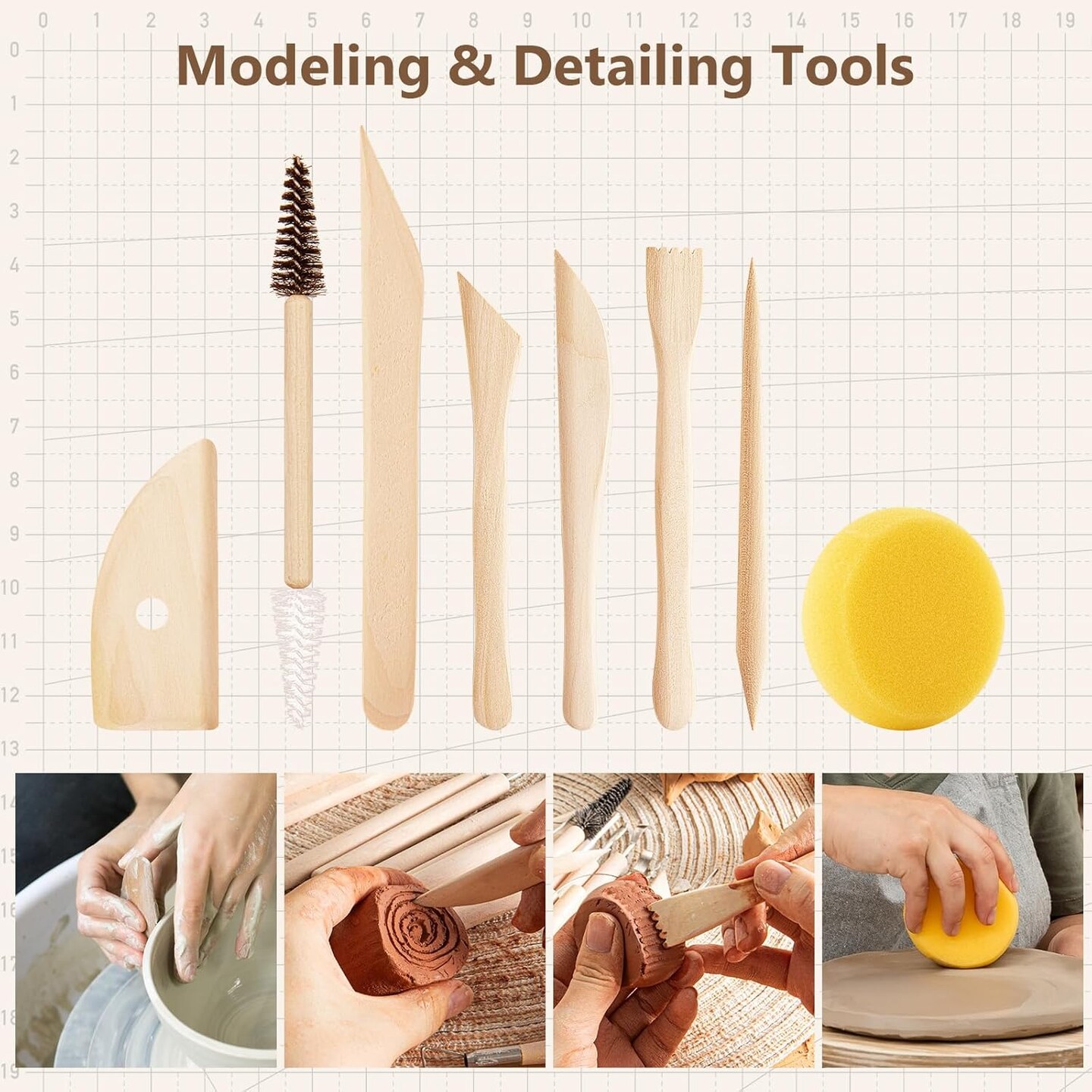 35PCS Clay Sculpting Tools, Pottery &#x26; Clay Modeling Tools,