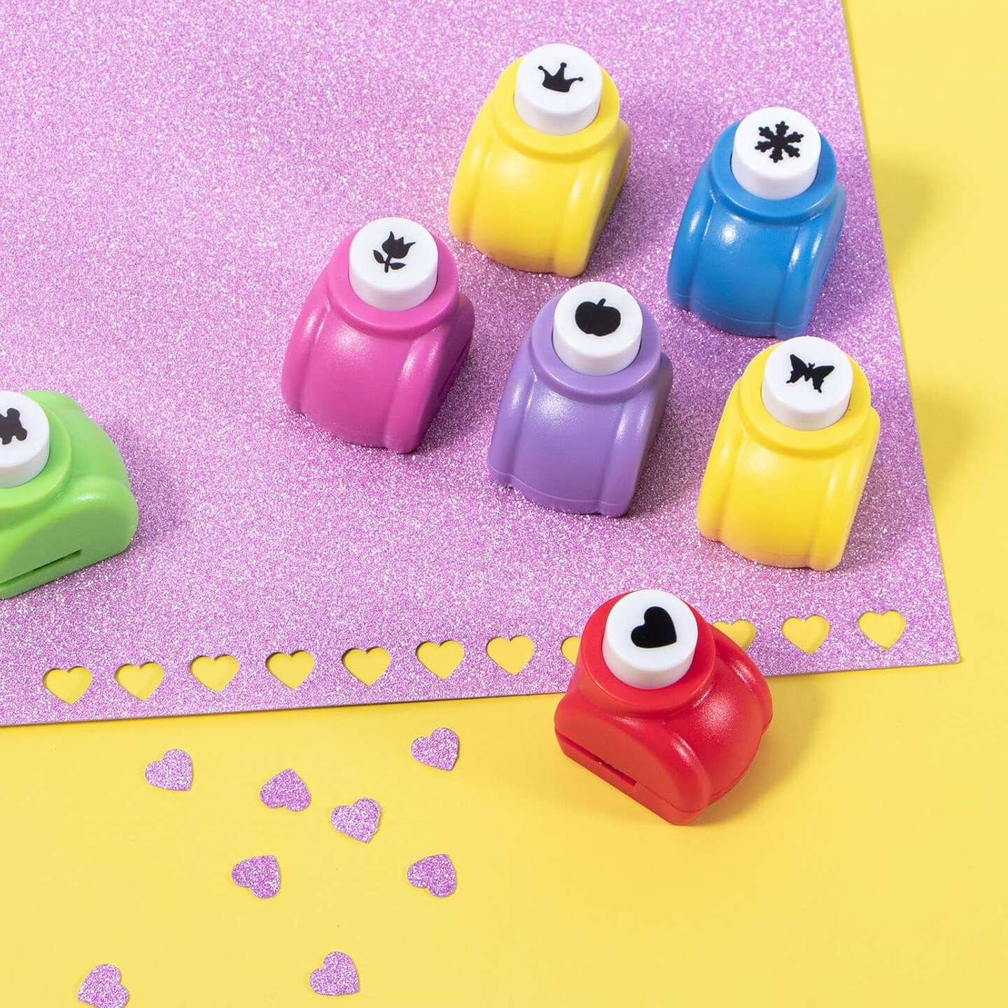 Craft Punch and Creative Scissors, 16pcs Craft Scissors Decorative Edge Set for School Kids Adults, Decorative Edge Scissors Perfect for Scrapbooking, Crafts, School Work, DIY Photos Album