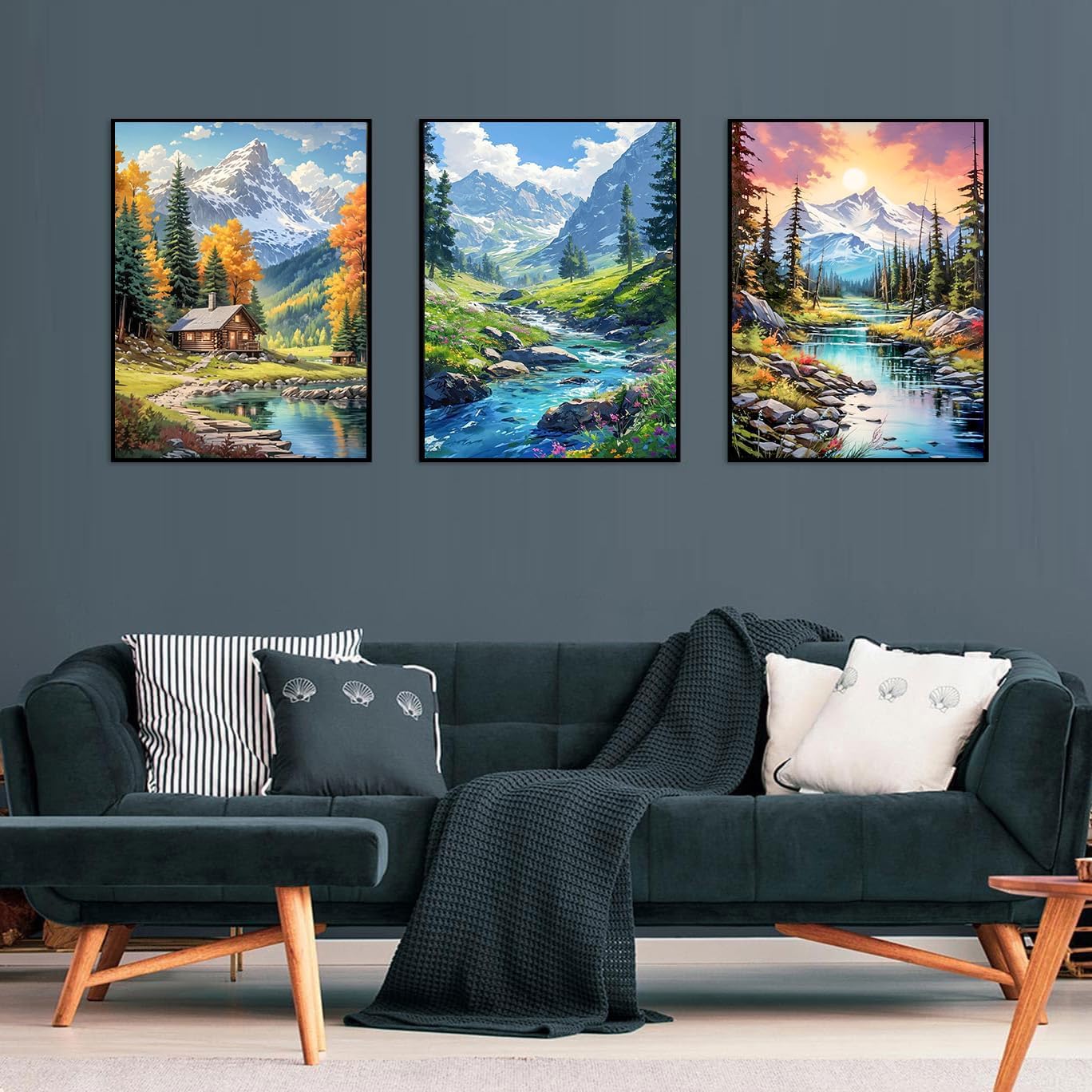 Diamond Art Kits for Adults - 3 Pack Landscape Diamond Painting Kits for Adults, 5D Round Full Drill Landscape Gem Art, Paint by Diamonds Pictures DIY Crafts Kits 12x16inch