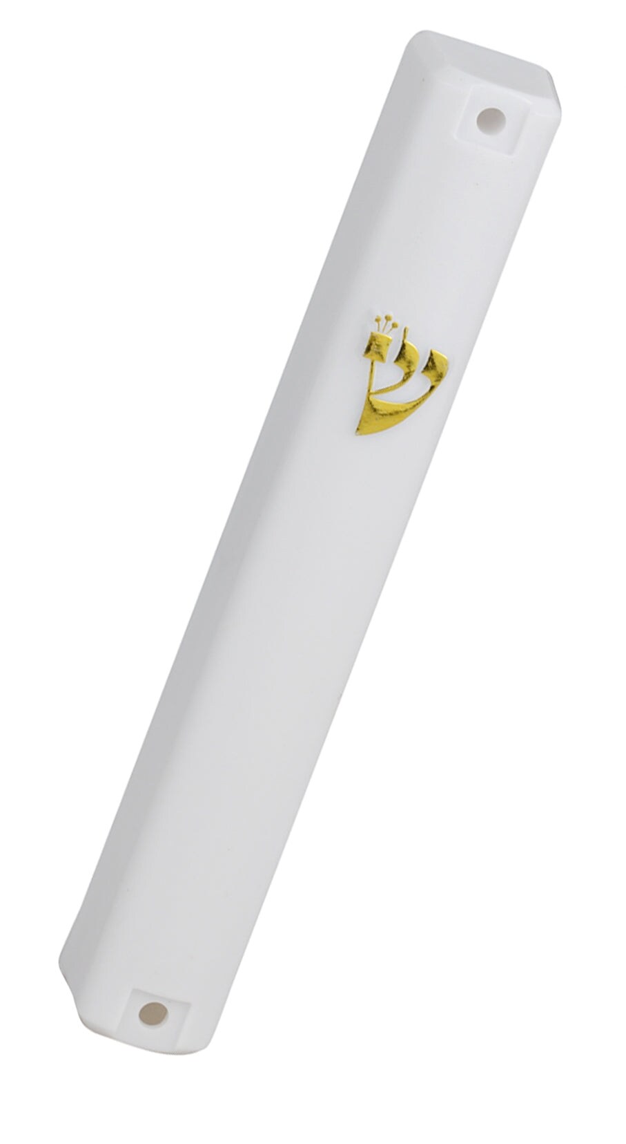 Waterproof Mezuzah Case White with Shin