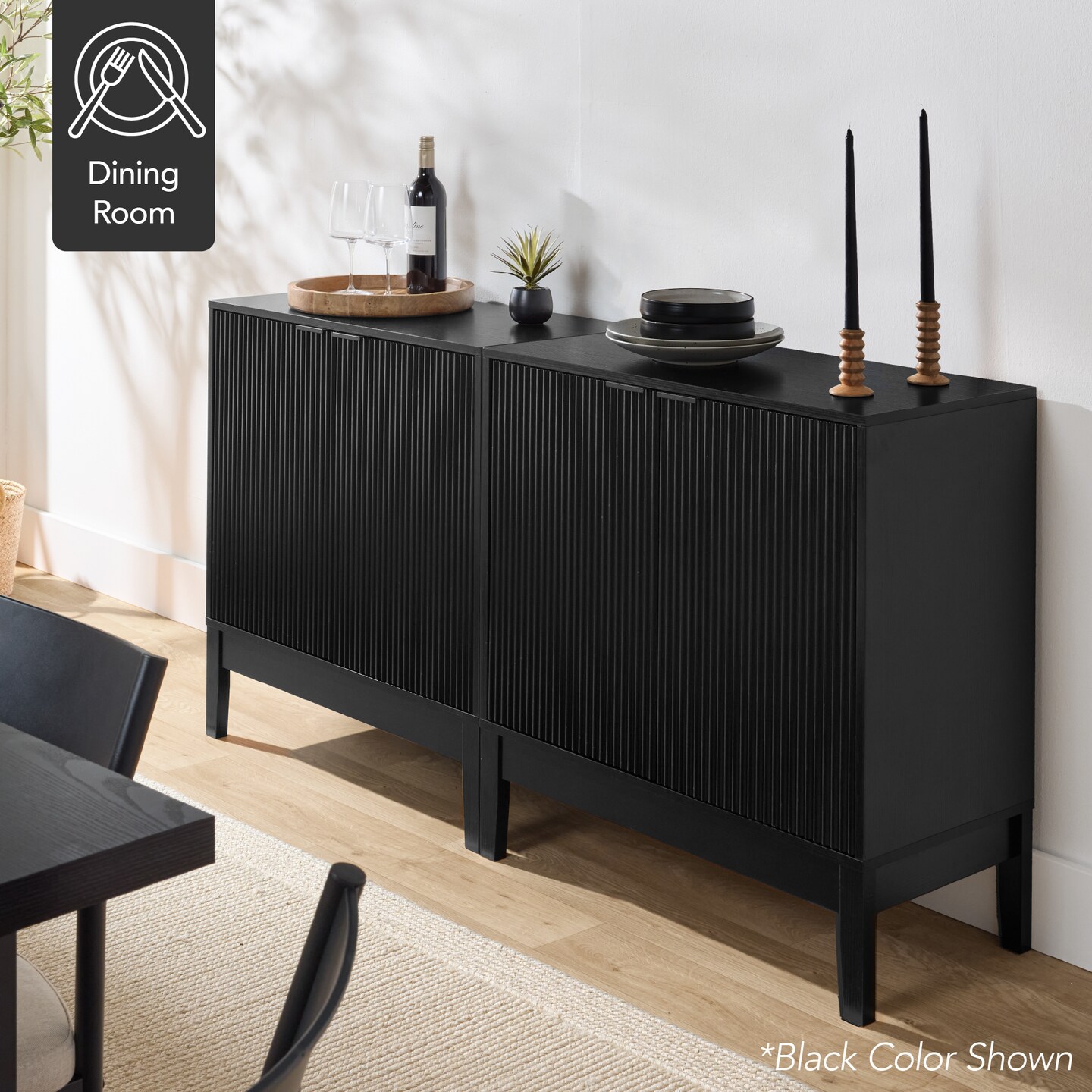 Best Choice Products 2-Door Reeded Storage Cabinet w/ Soft-Close Doors, Multipurpose Accent Furniture