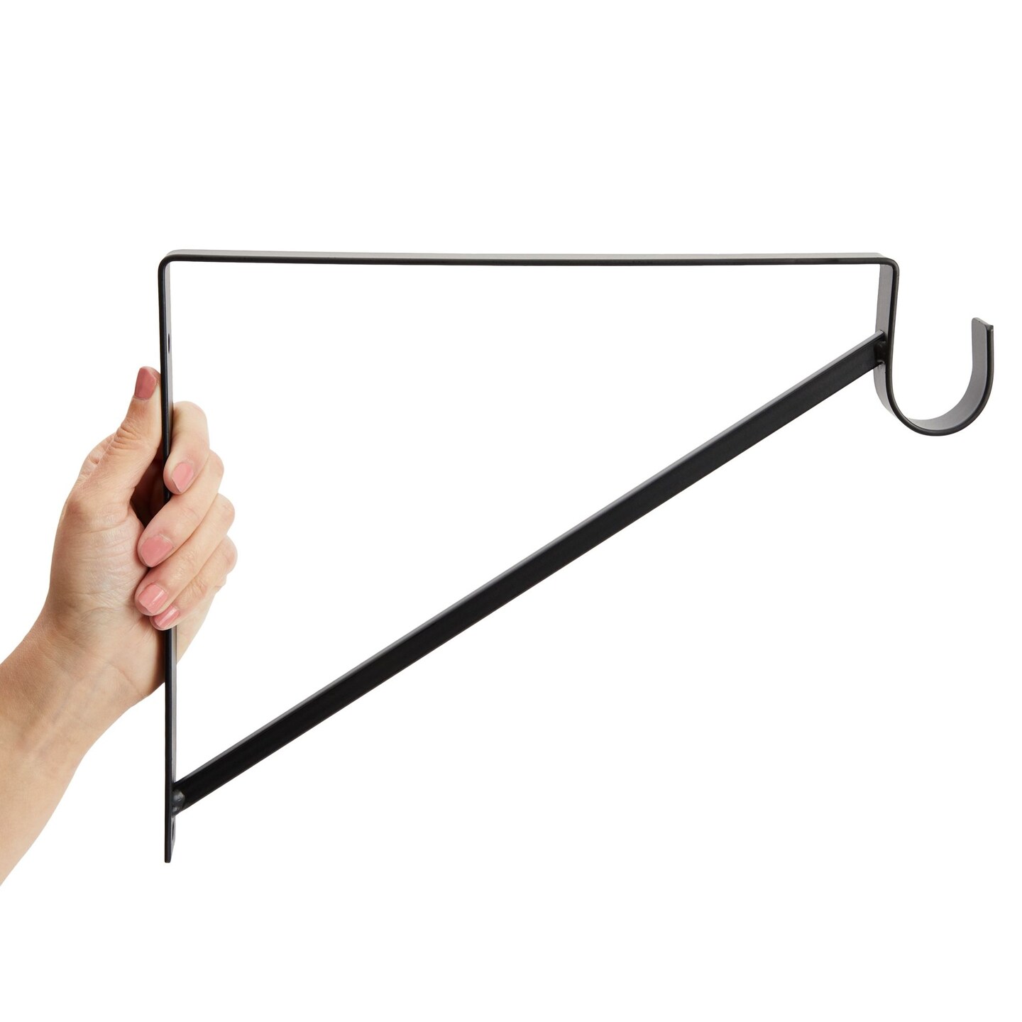 4 Pack Metal Closet Hanging Shelf Rod Bracket Holder and Support, Heavy Duty Bar for Shelving (Black, 12.5 x 1 x 9.5 in)