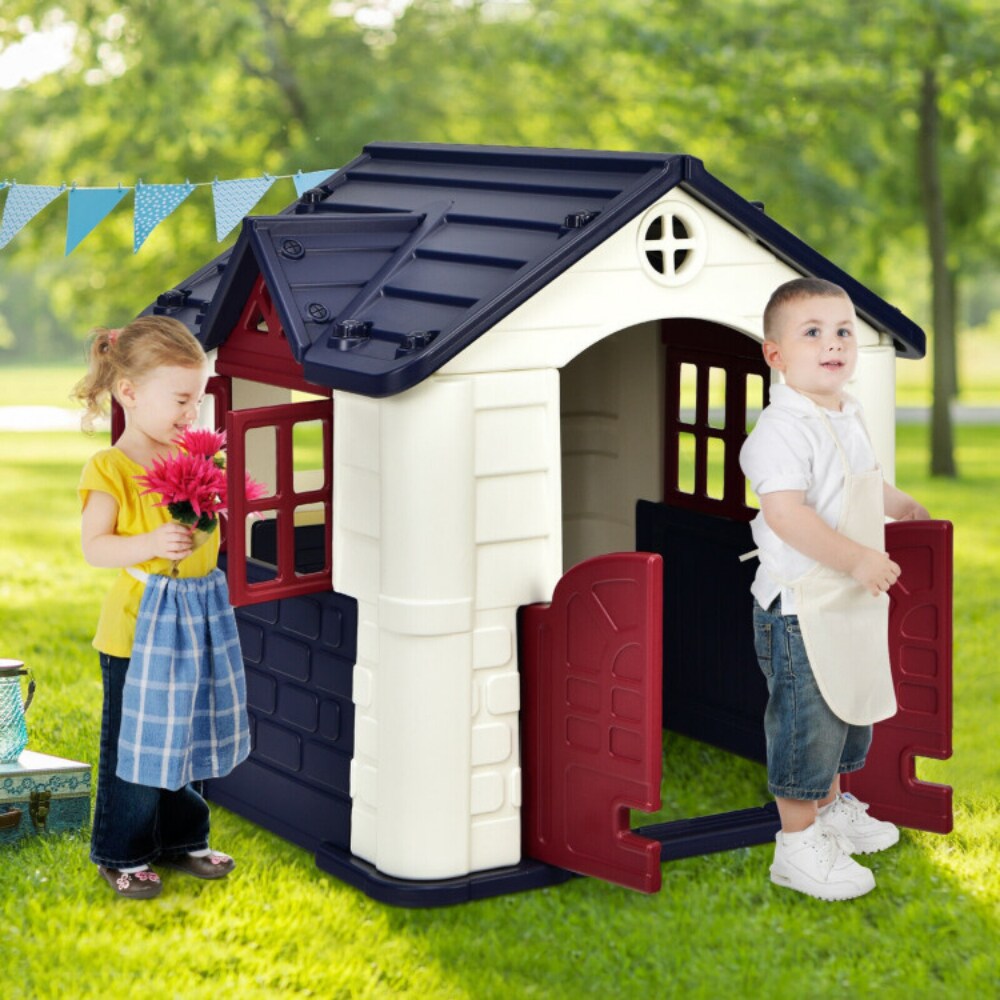 HDPE Playhouse Set with Slide, Table and Cover for Kids