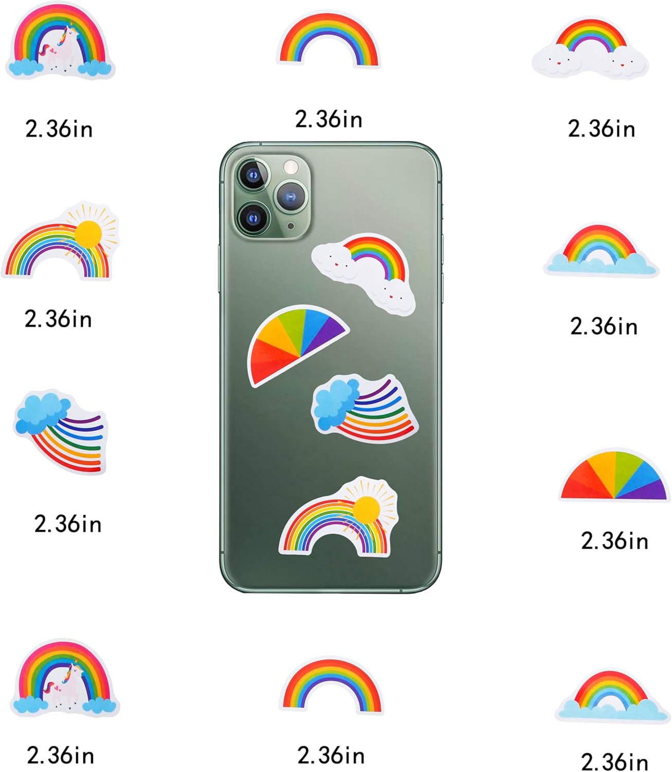 100 Pack Rainbow Stickers, Rainbow Party Favors, Birthday Decorations