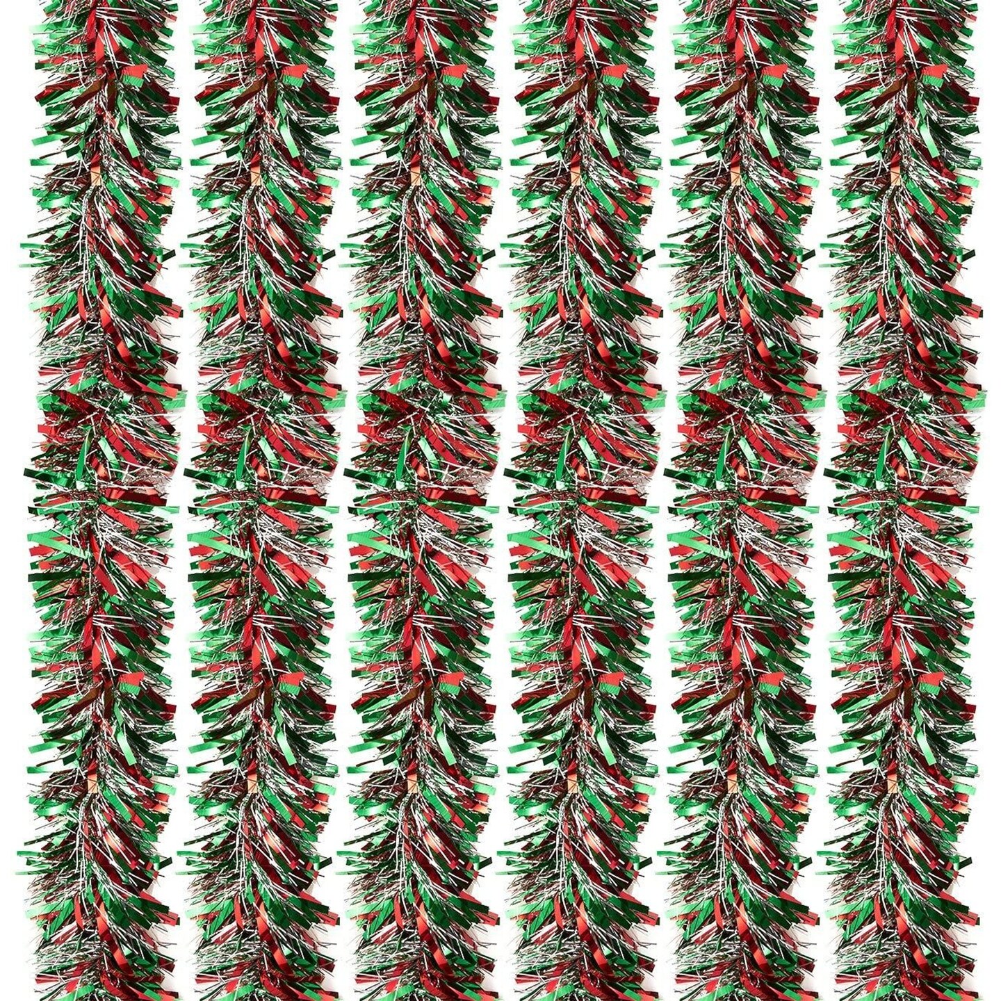 Juvale 6-Pack Christmas Tinsel Garland - Multicolored Sparkling Hanging Decoration - Perfect for Xmas and Other Festivities - 5.5 x 112 Inches