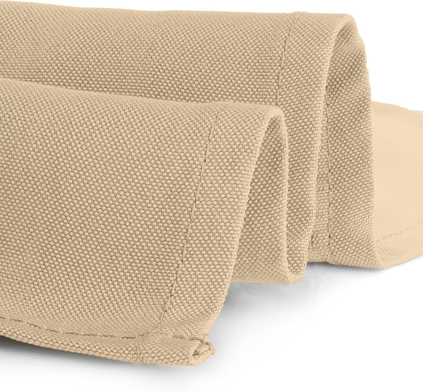 Cloth Napkins - 17 x 17 Inch Beige Dinner Napkins - Set of 12 Soft & Absorbent Washable Fabric Cloth Table Napkins with Hemmed Edges for Hotel Restaurant, Holiday Parties & Wedding