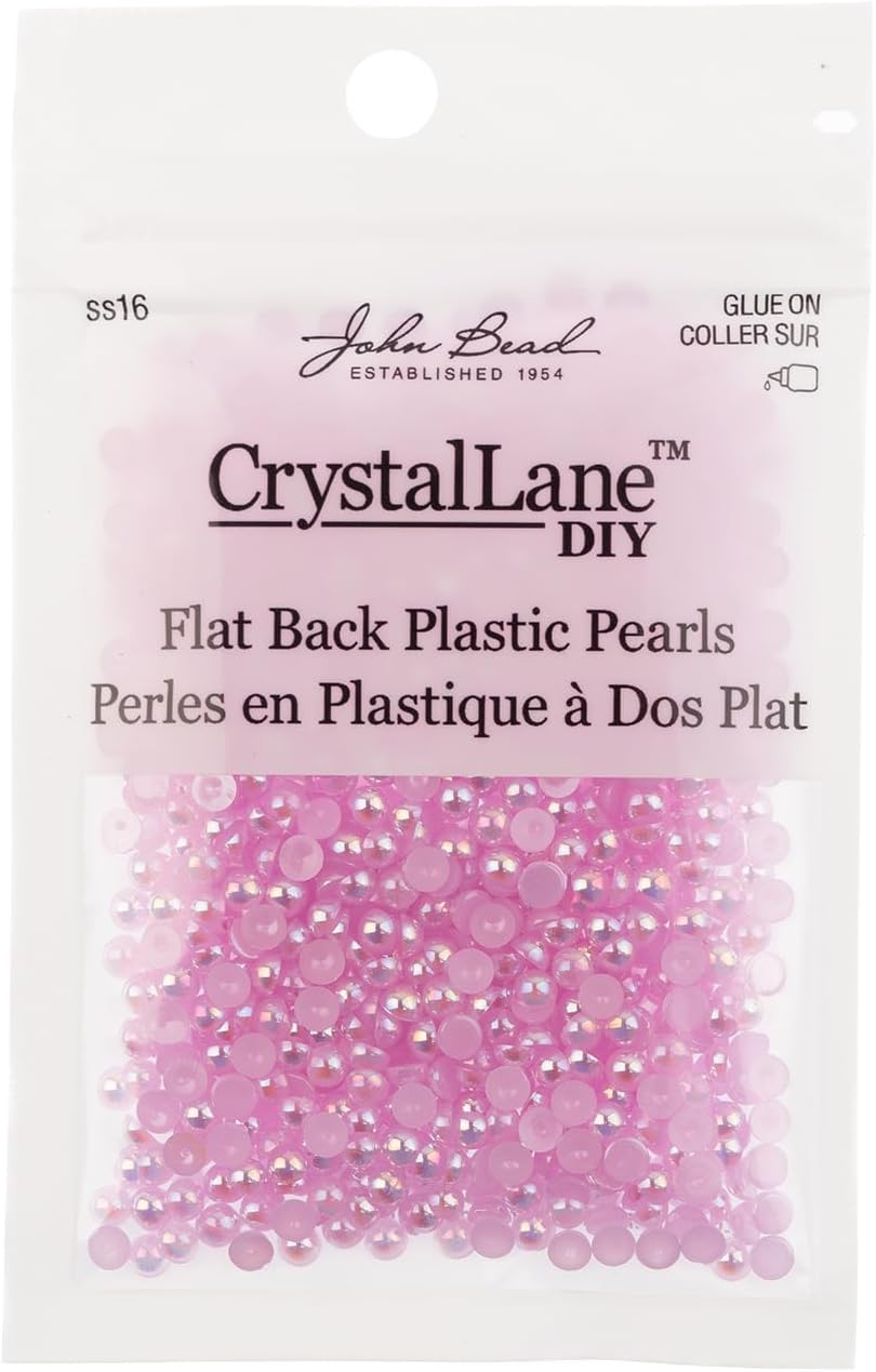 Crystal Lane DIY SS16(4mm) Plastic Pearl Flatback Rhinestones, 975pcs