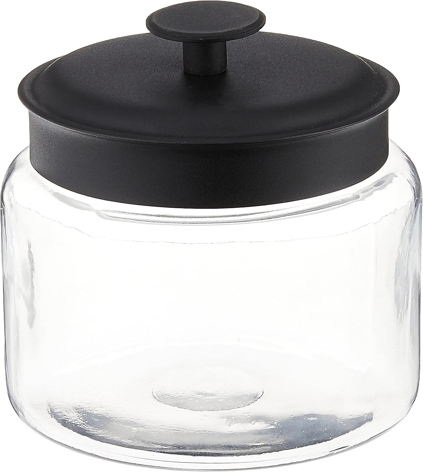 Montana Glass Jars with Fresh Sealed Lids, Black Metal, 48 oz (Set of 4) -
