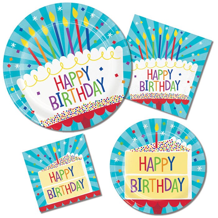 96 pc Bulk Cake Birthday Dessert Plates
