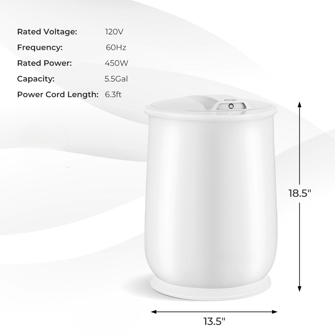 Bathroom Spa Bucket Towel Warmer with Flip Top Lid and 5.5 Gallons Large Capacity