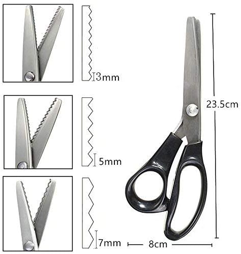 Dressmaking & Craft Scissors – Professional Stainless Steel Pinking Shears with Comfort Grip, Serrated Scalloped Blades for Decorative Cutting of Fabric, Leather, and Paper (18 mm Scalloped)