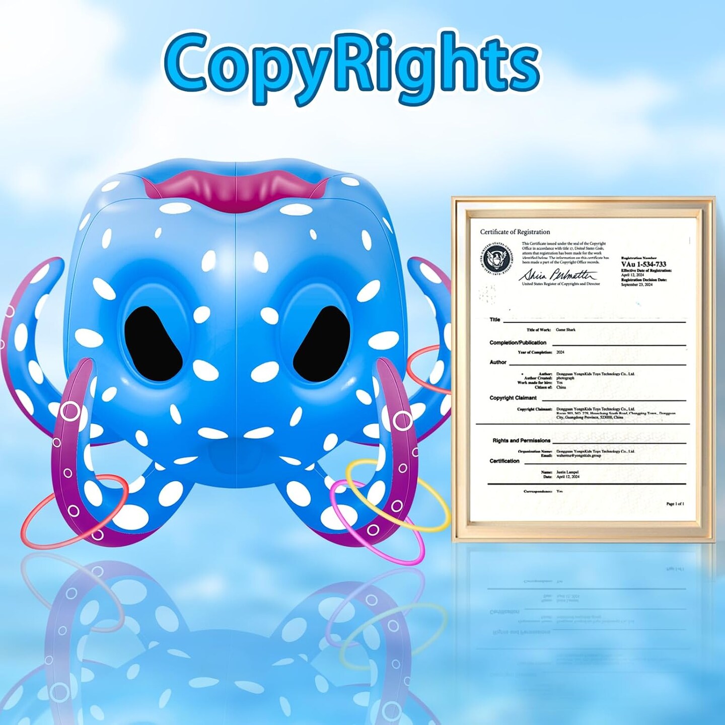 Summer Pool Toys Octopus Set with Basketball Hoop, Water Toys-Ring Toss Game, Pool Inflatable Float for Kids Boys, Girls, Adults, Indoor Outdoor Summer Beach Pool Party Gifts