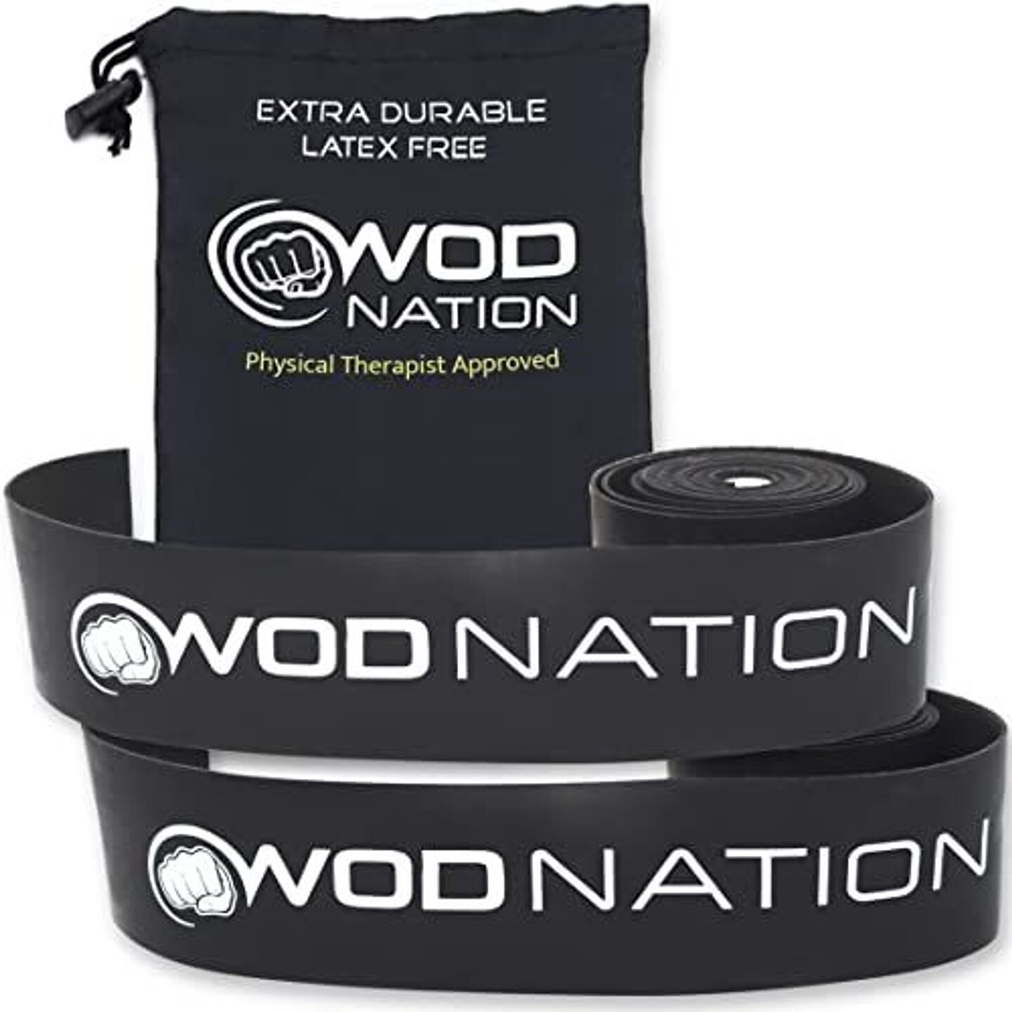 Muscle Floss Bands Recovery Band for Tack and Flossing Sore Muscles and Increasing Mobility : Stretch Band Includes Carrying Case (2 Black)