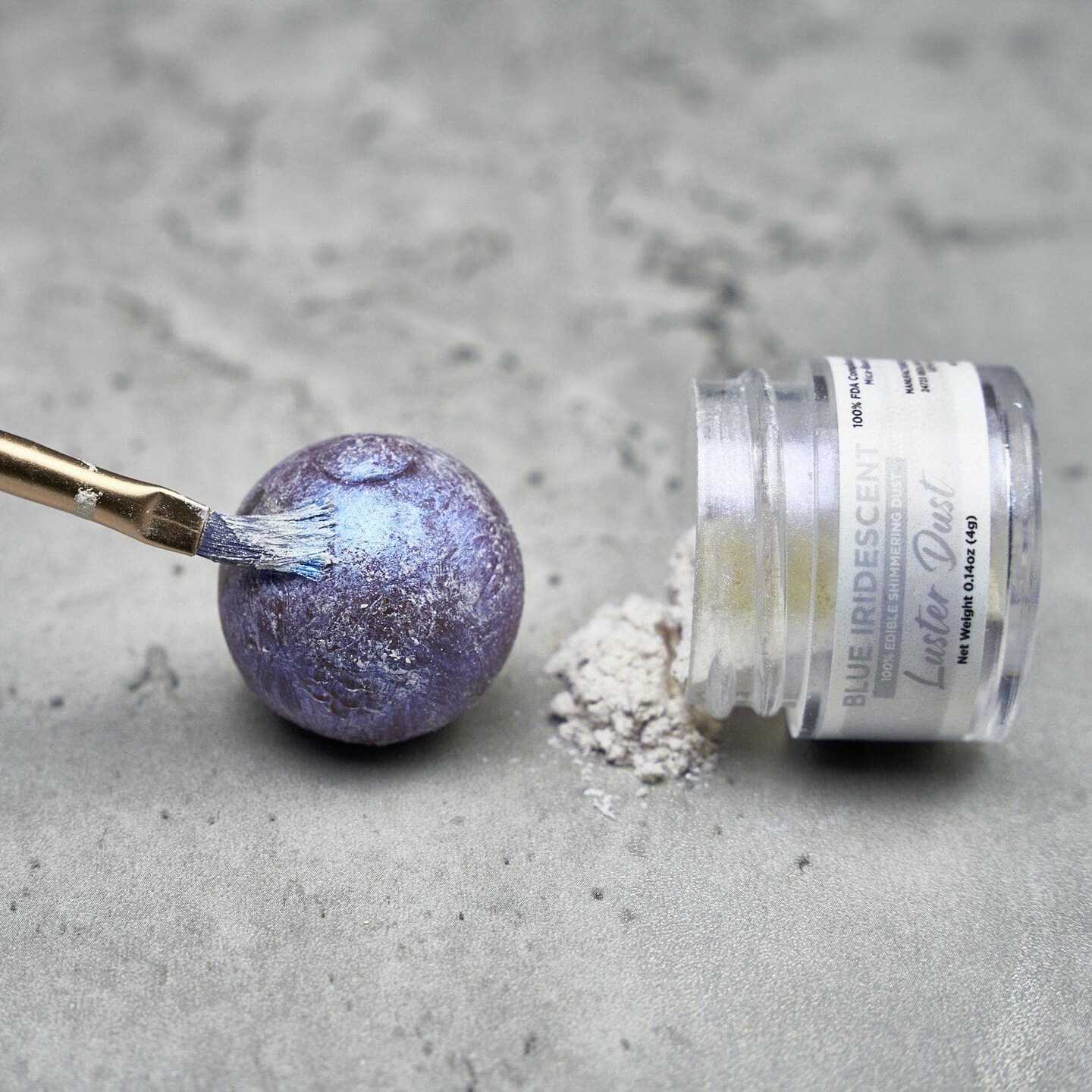 Bakell - Blue Iridescent Luster Dust (4g, 1x Jar) Edible Vegan Dust &#x26; Paint for Baking, Desserts and Beverages
