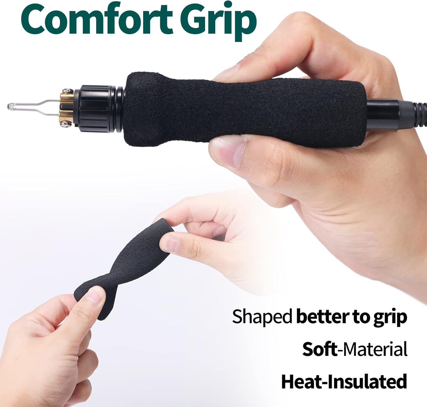 939D-V Wood Burning Kit – Digital Display, Detachable Pen, 20 Nibs, 2 Wood Pieces & Tweezers.