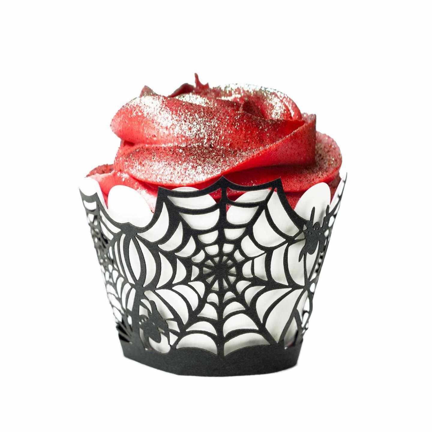 Spiderweb Print Cupcake Wrappers &#x26; Liners | 25 PC Set