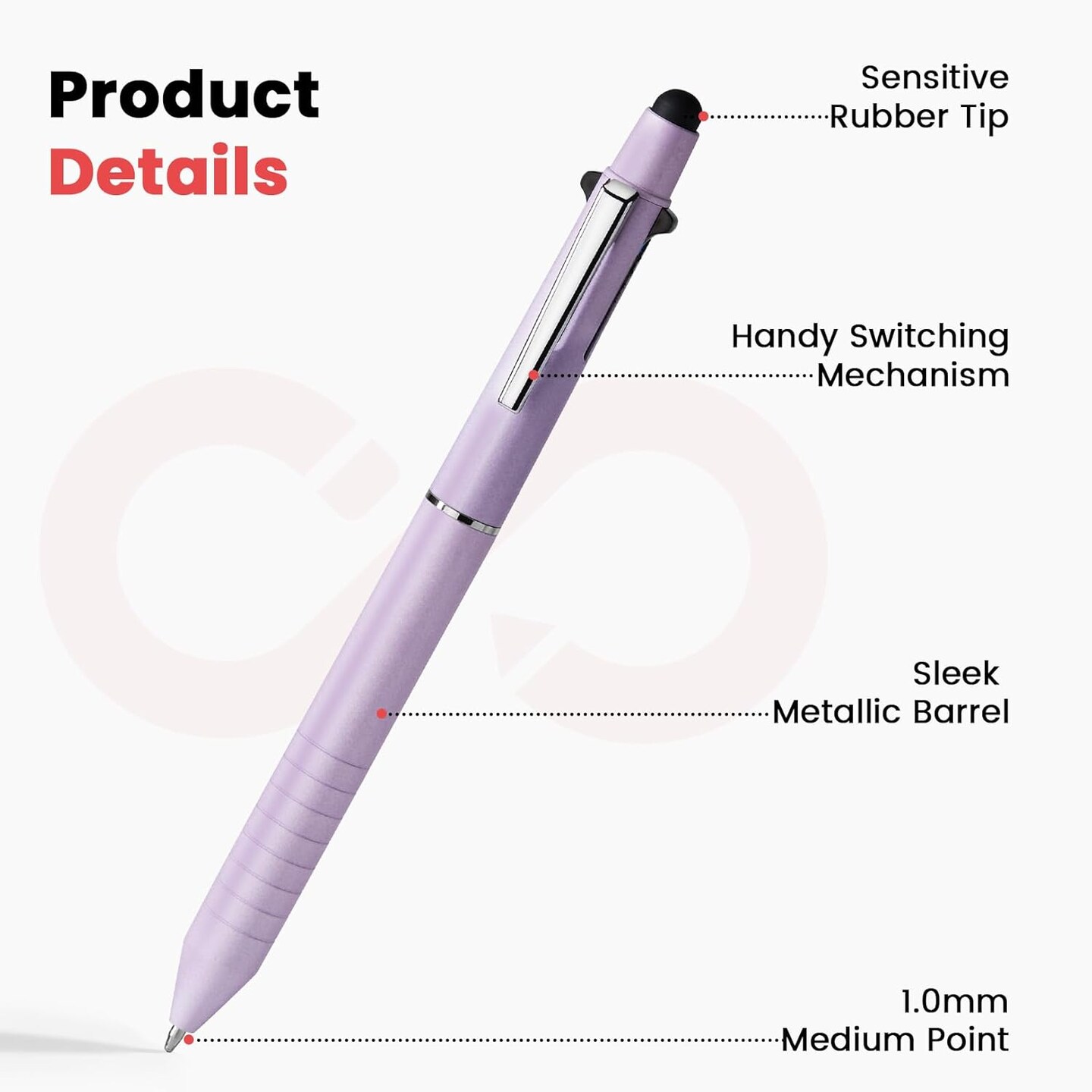 Multicolor Pen in One, Sleek Metallic 4 Color Ballpoint Pens, Medium Point (1.0mm), Retractable Ball Pen with Stylus Tip, Journaling Planner Pens for Nursing School Office Supplies, 3 Pack, Blue