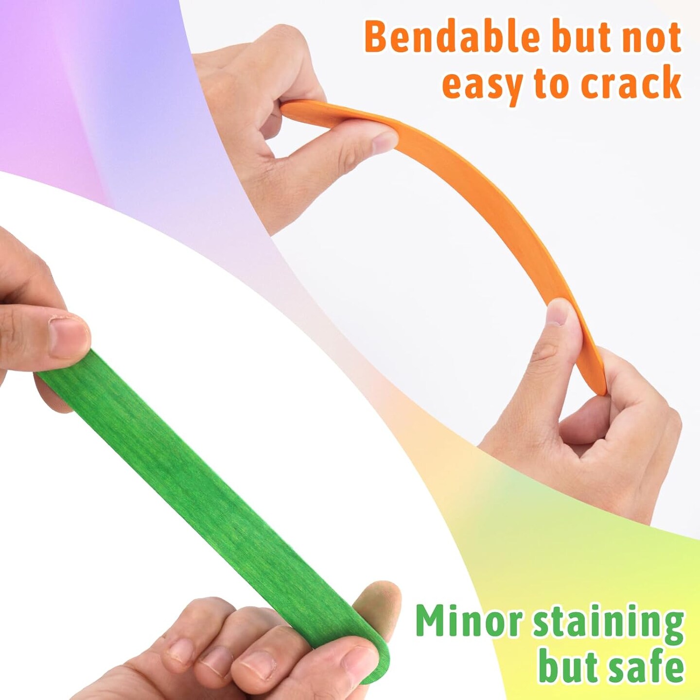 1500 Pcs 6 Inch Colored Jumbo Craft Stick, Wooden Rainbow Popsicle Sticks, Wide Lollipop Sticks, Ice Pop Sticks, Great for DIY Craft Creative Designs and Kids Education, Home Art Projects