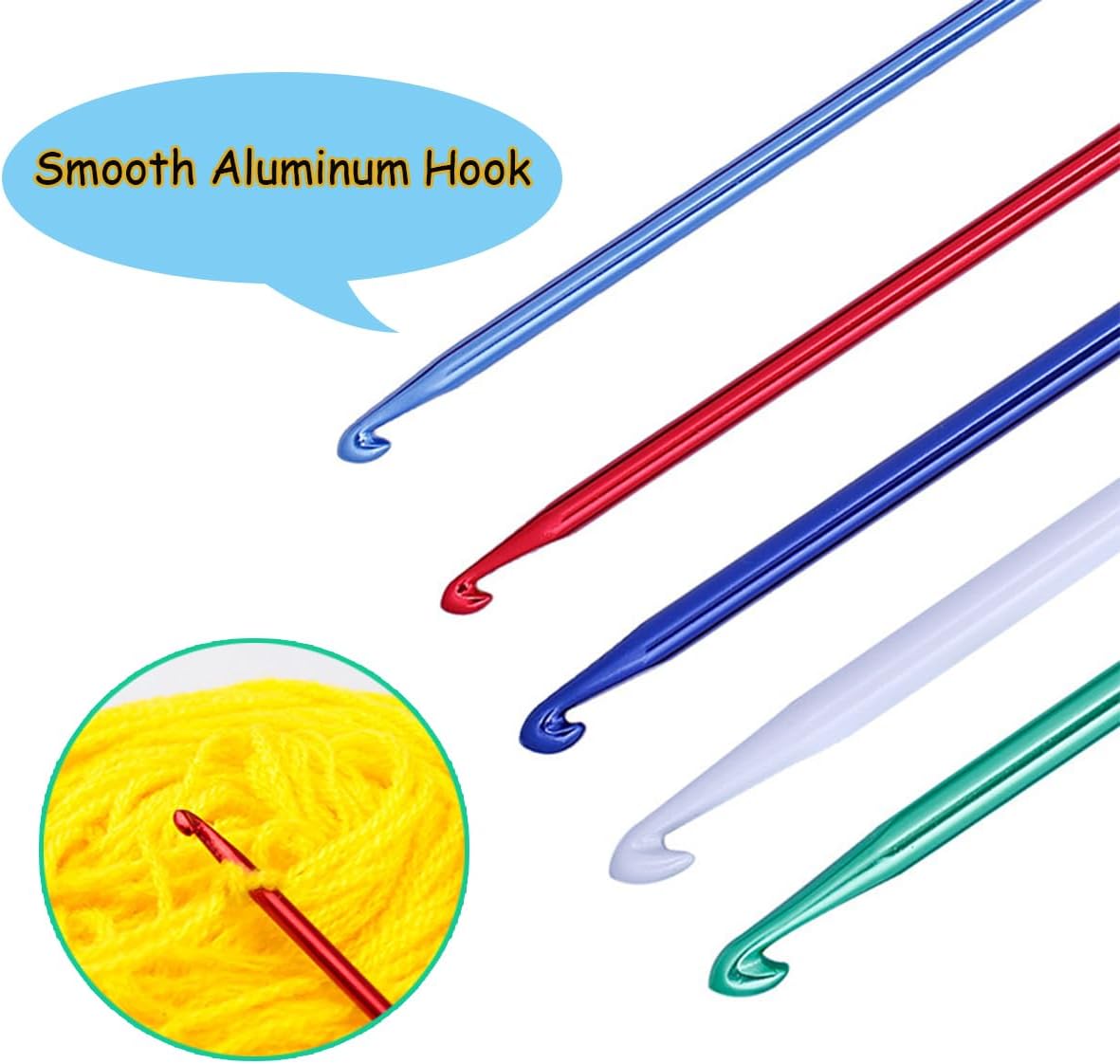 unisian Crochet Hook 6mm 7mm 8mm Long Crochet Hooks Set 3pcs Extra Long Crochet Hook 13.8 Metal Afghan Crochet Needles for Crocheting