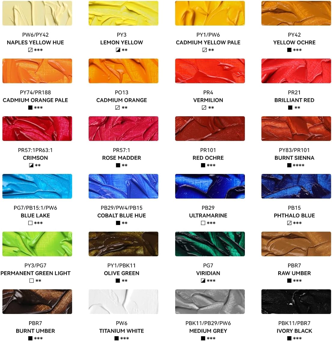 Oil Paint,24 x 20 ml / 0.67 oz, Vibrant Colors, Non-Toxic Oil Paints for Adult Beginners Professional Canvas Painting
