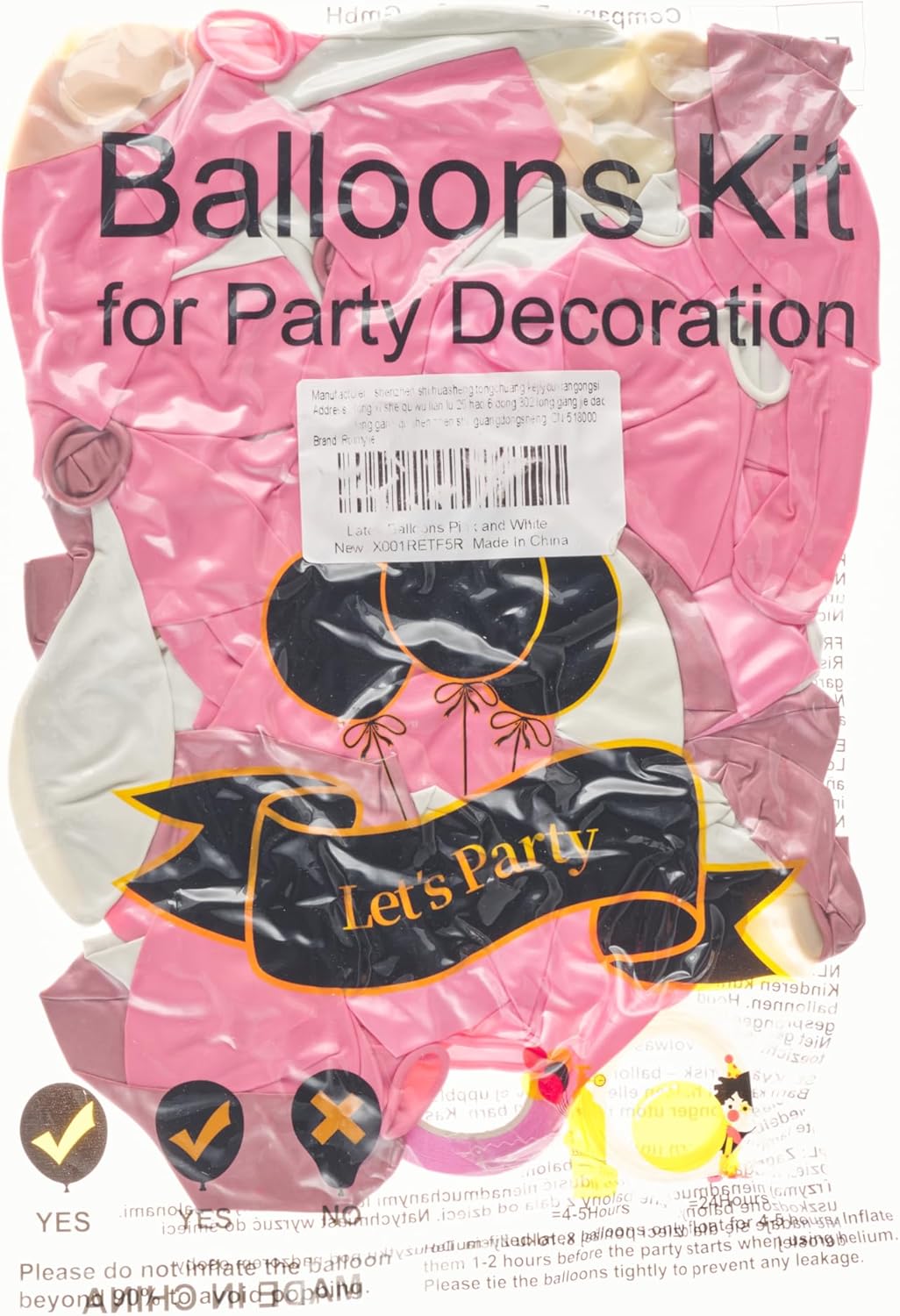 60PCS Pink, White & Rose Gold Party Balloon Kit – 12 Inch Latex Balloons with Confetti, Chrome Rose, and Classic Pink & White Colors for Birthdays, Weddings, Graduations, and Elegant Event Decorations