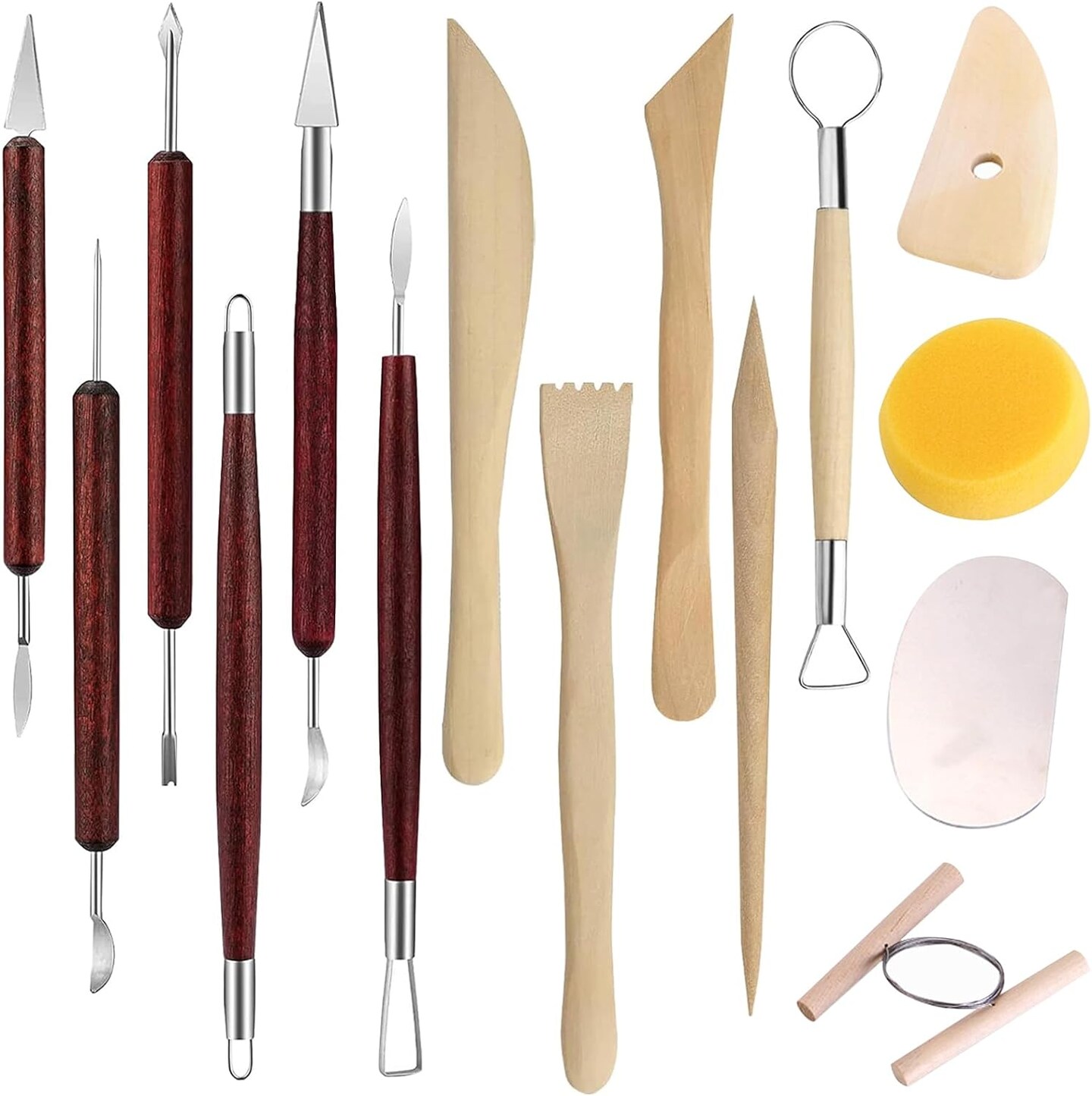 15PCS Pottery Carving Tools, Air Dry Polymer Clay Sculpting Tools Set