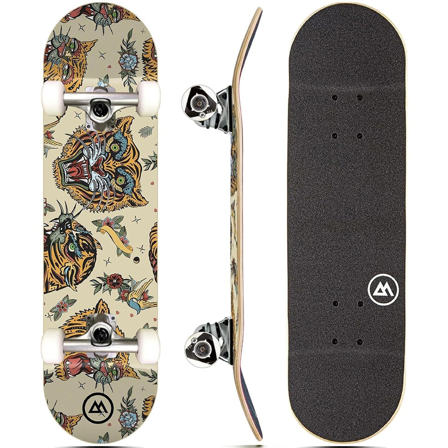 Magneto Complete Skateboard | Maple Wood | ABEC 5 Bearings | Double Kick Concave Deck | Kids Skateboard Cruiser Skateboard | Skateboards for Beginners, Teens &#x26; Adults (Free Stickers Included)