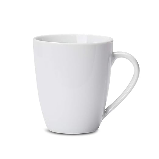 Porcelain, 12 oz Coffee Mug Set, 12 Count, White