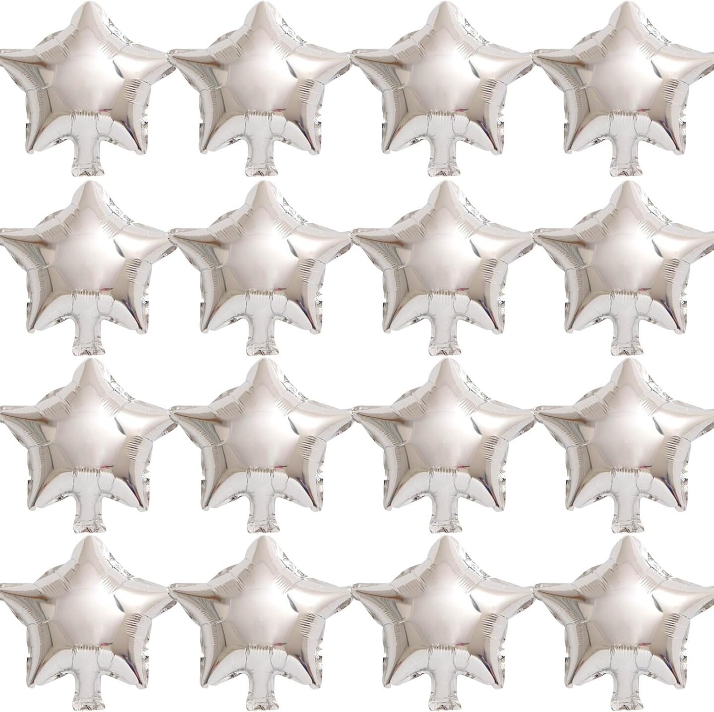 50 Pieces 10" Silver Foil Star Balloons for Party Decorations