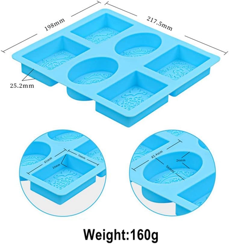 2-Pack Silicone Soap Molds – Rectangle, Oval & Flower Shapes for Handmade Soap.
