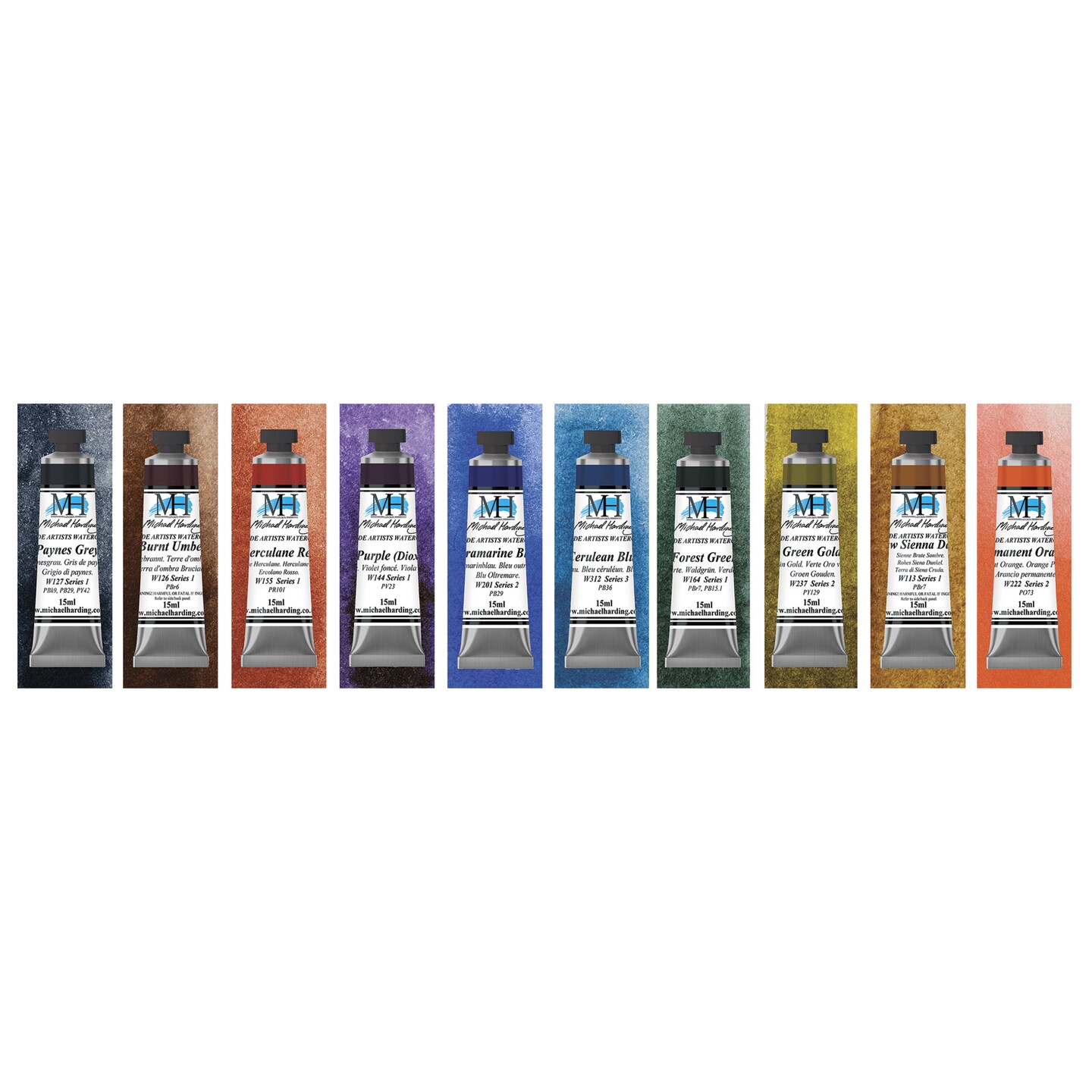 Michael Harding Artists Watercolors - Set of 10, Wild Nature, 15 ml