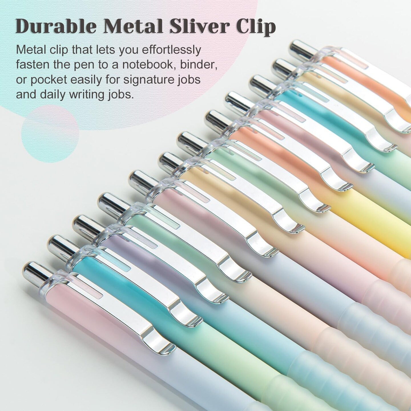 12-Piece Gel Pens, 0.7mm Medium Point, Black Ink, Retractable