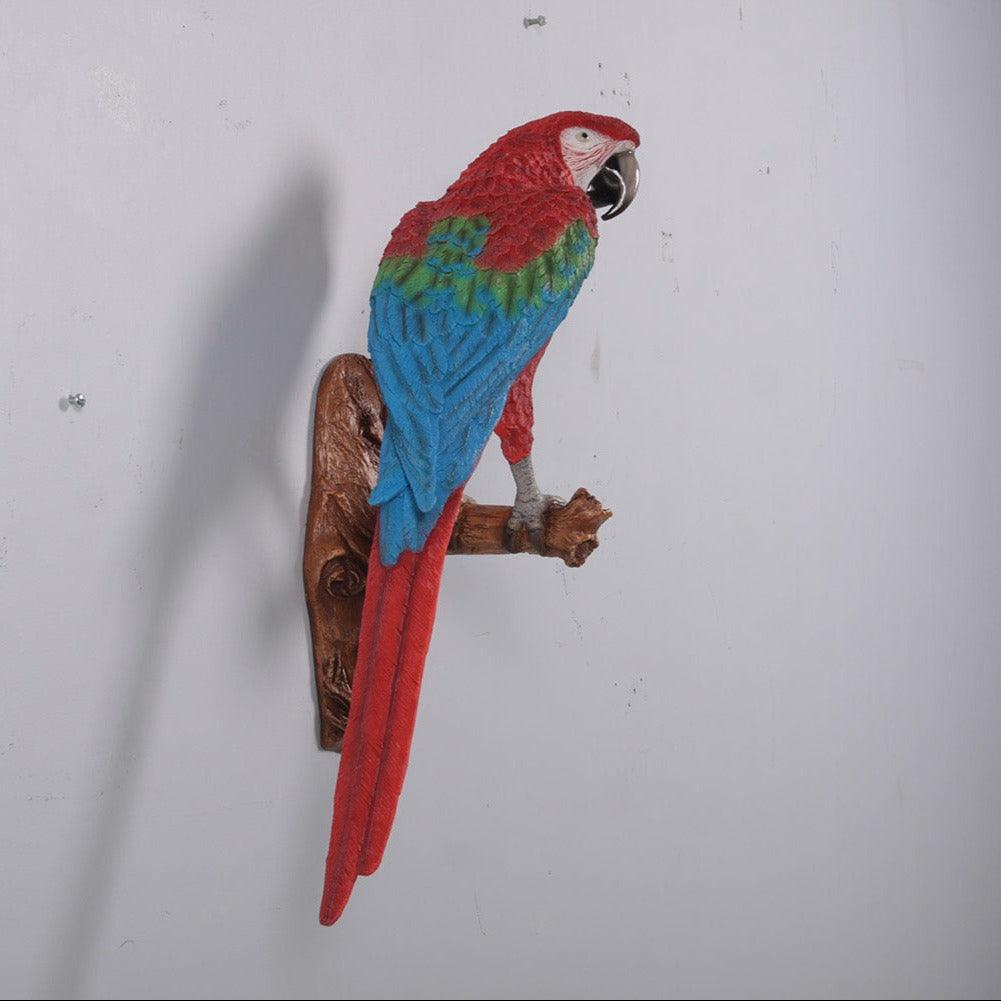 Red Macaw Parrot Wall Decor Life Size Statue